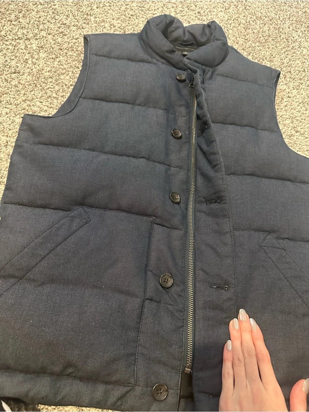 Banana Republic Men's Dark Navy Quilted Puffer Vest